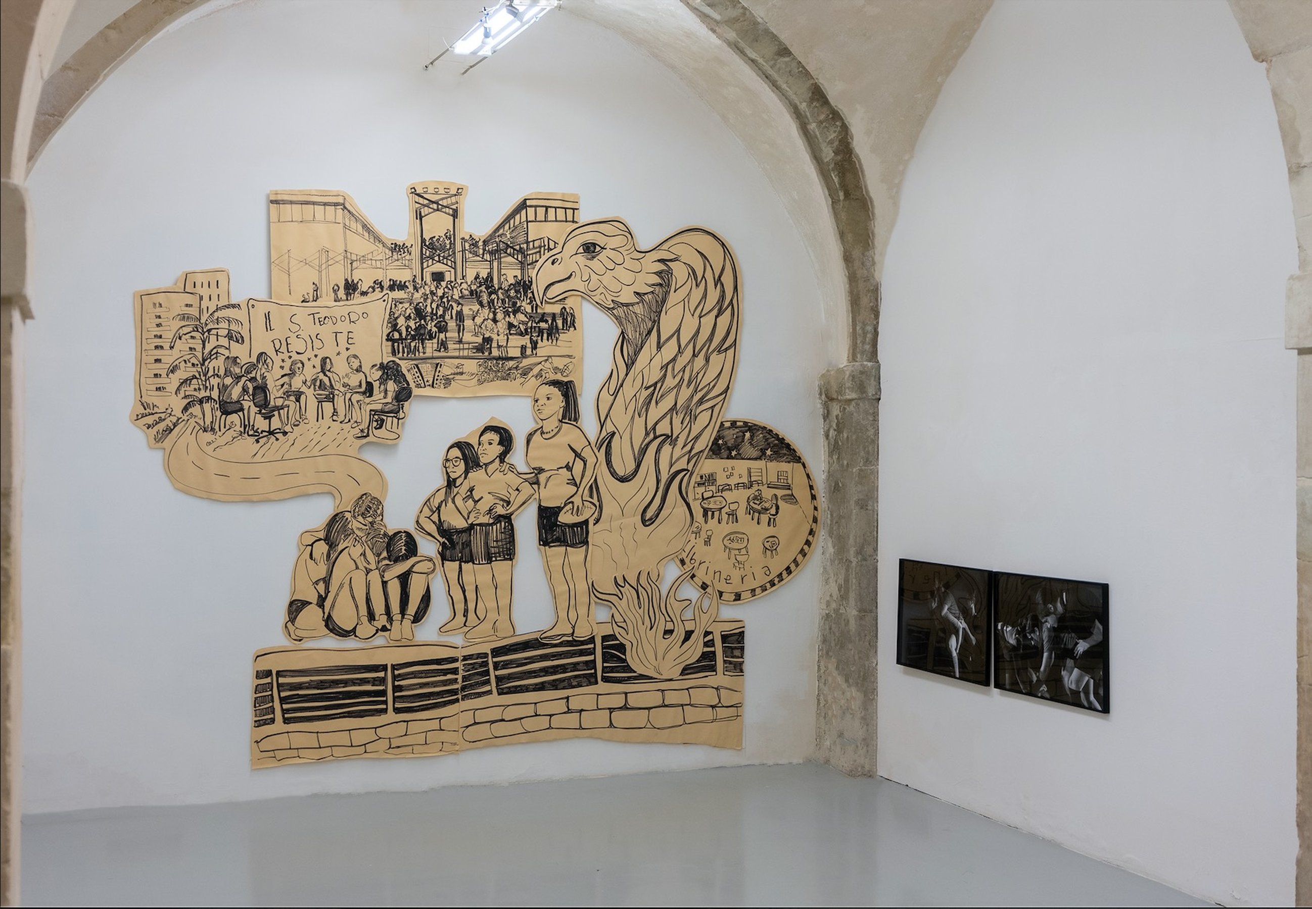 Adelita Husni Bey Briganti (Capitolo I), 2023 pennarello su carta da spolvero/Marker on sketching paper 300 × 360 cm