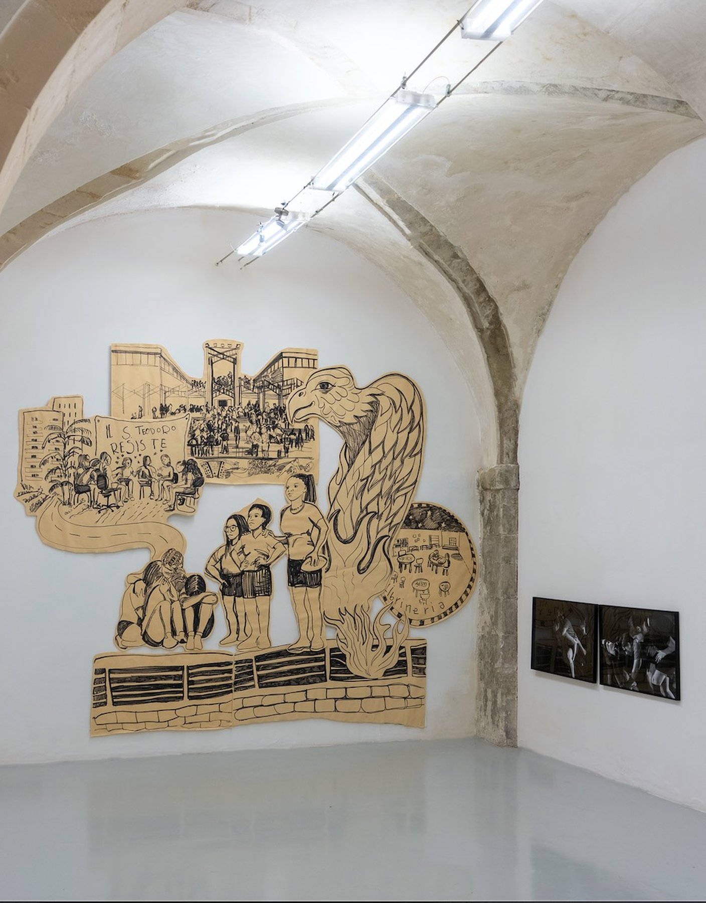 Adelita Husni Bey Briganti (Capitolo I), 2023 pennarello su carta da spolvero/Marker on sketching paper 300 × 360 cm