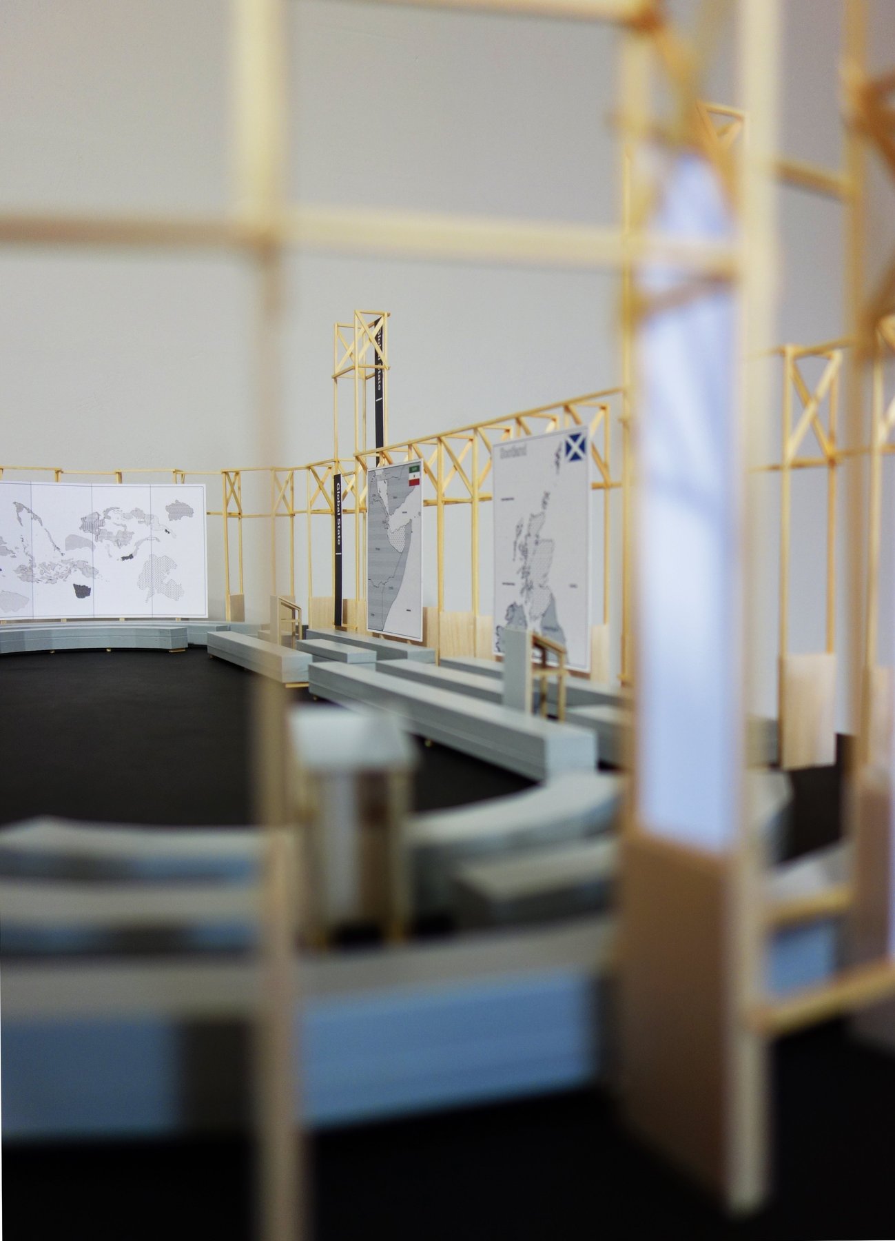 New World Summit - Brussels (architectural model), 2014 Maquette, plexiglass, wooden structure 1350 × 900 × 1330 cm;