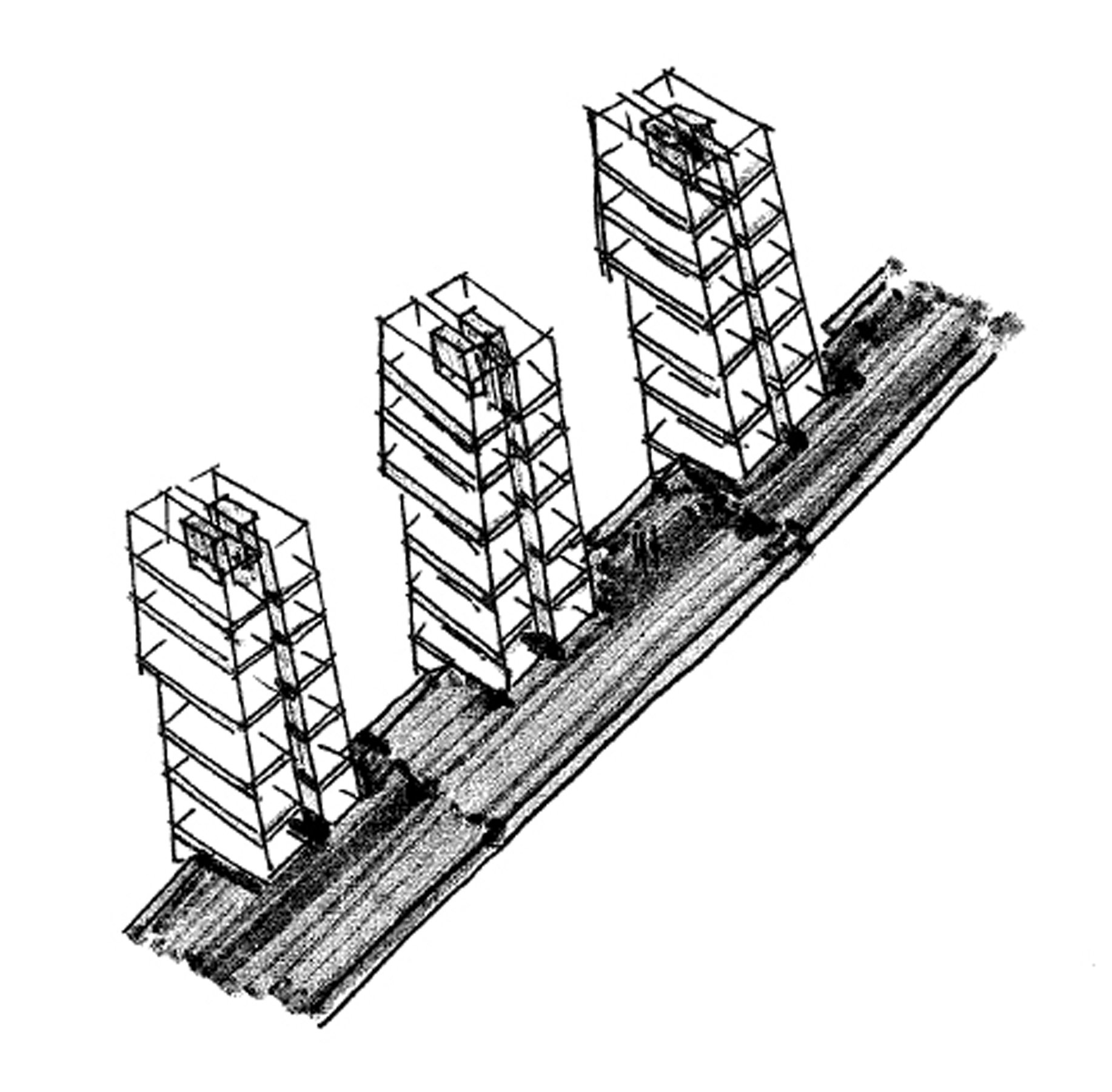 Art, Property of Politics III: Drawings, 2011 Copy of a drawing by Fleur Agema showing the first phase of the prison model, redrawn by artist Jonas Staal various dimensions