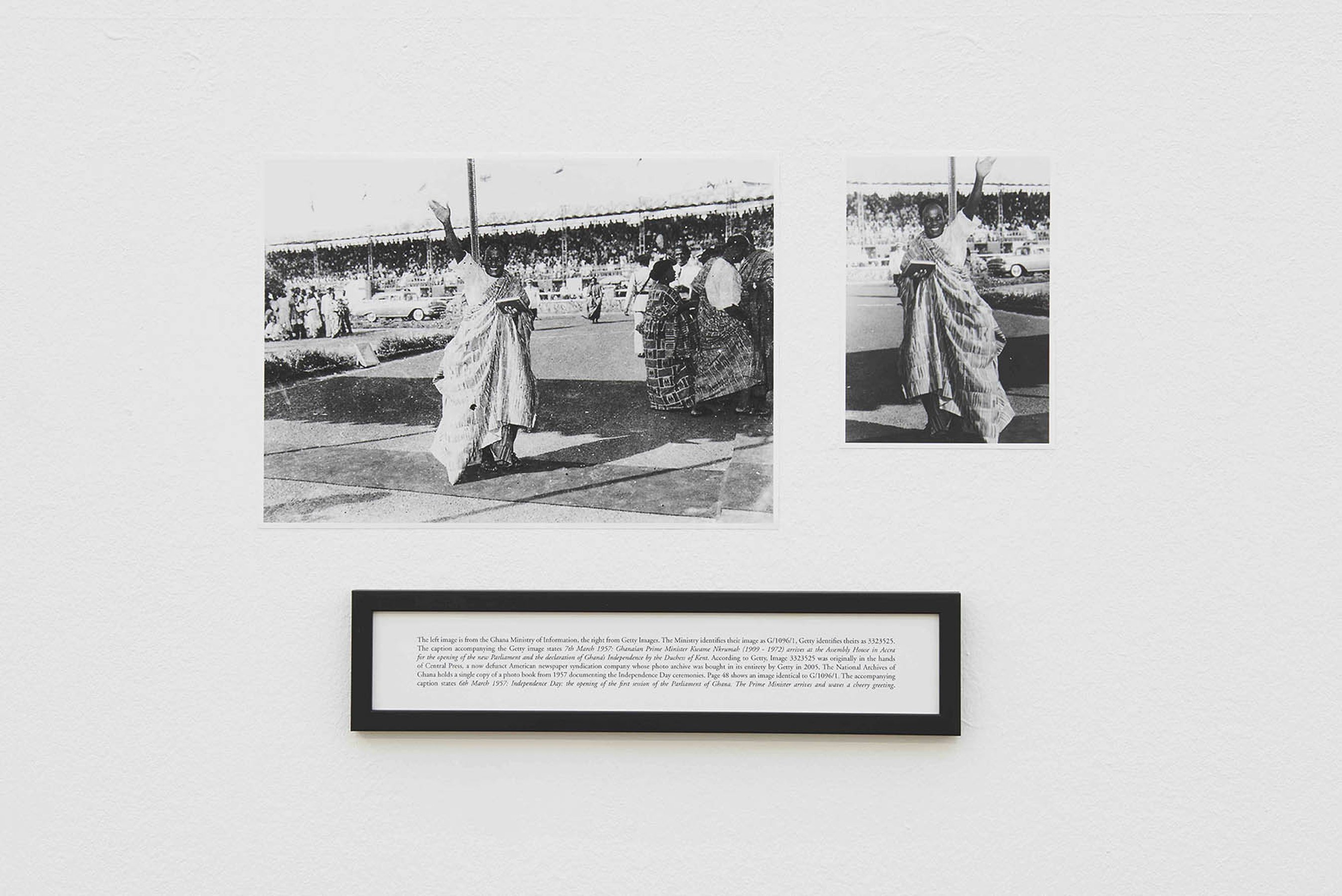 Versus series: Getty vs. Ghana, 2012-2015 Mixed media; 8 photographs + 4 framed texts