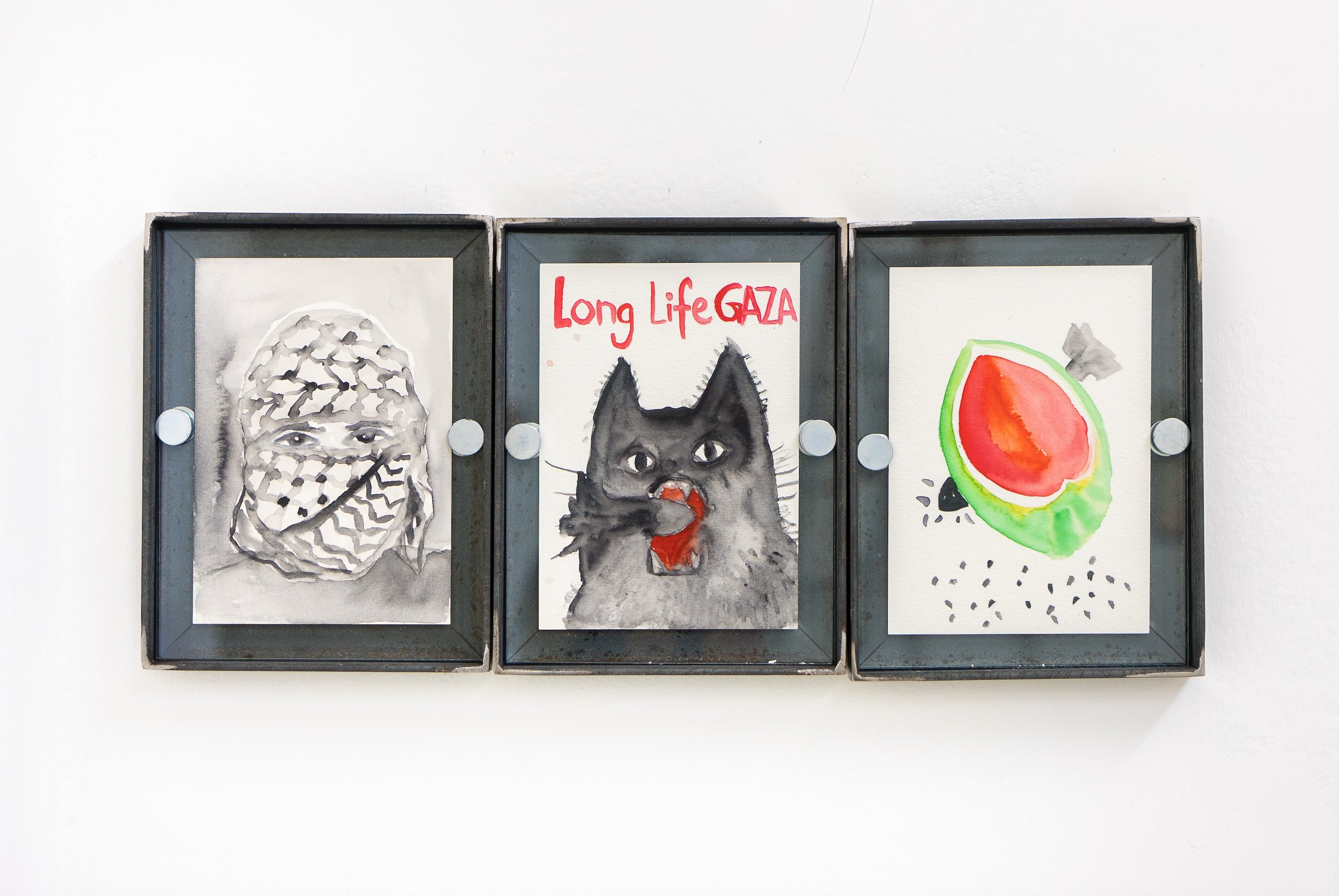 Long Live Gaza, installtion view, Malak Mattar solo show 2025, courtsey the artist and Laveronica arte contemporanea