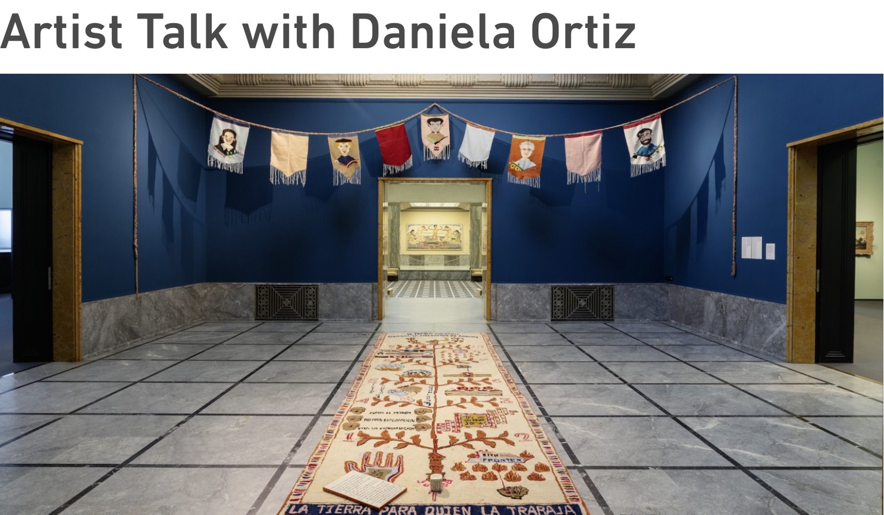 Artist Talk with Daniela Ortiz, In conversation with Mirjam Varadinis