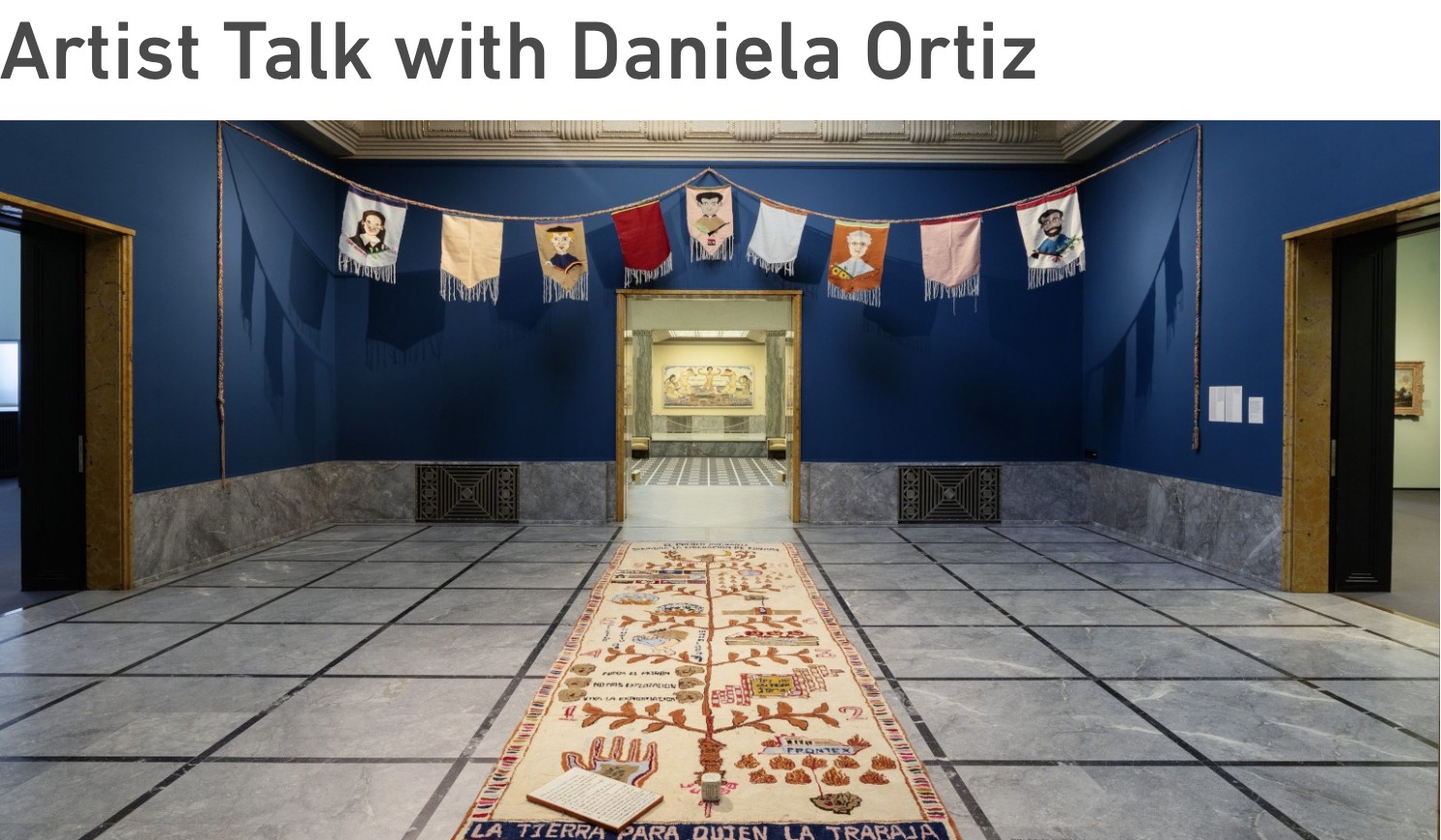 Artist Talk with Daniela Ortiz, In conversation with Mirjam Varadinis Artist Talk with Daniela Ortiz, In conversation with Mirjam Varadinis
