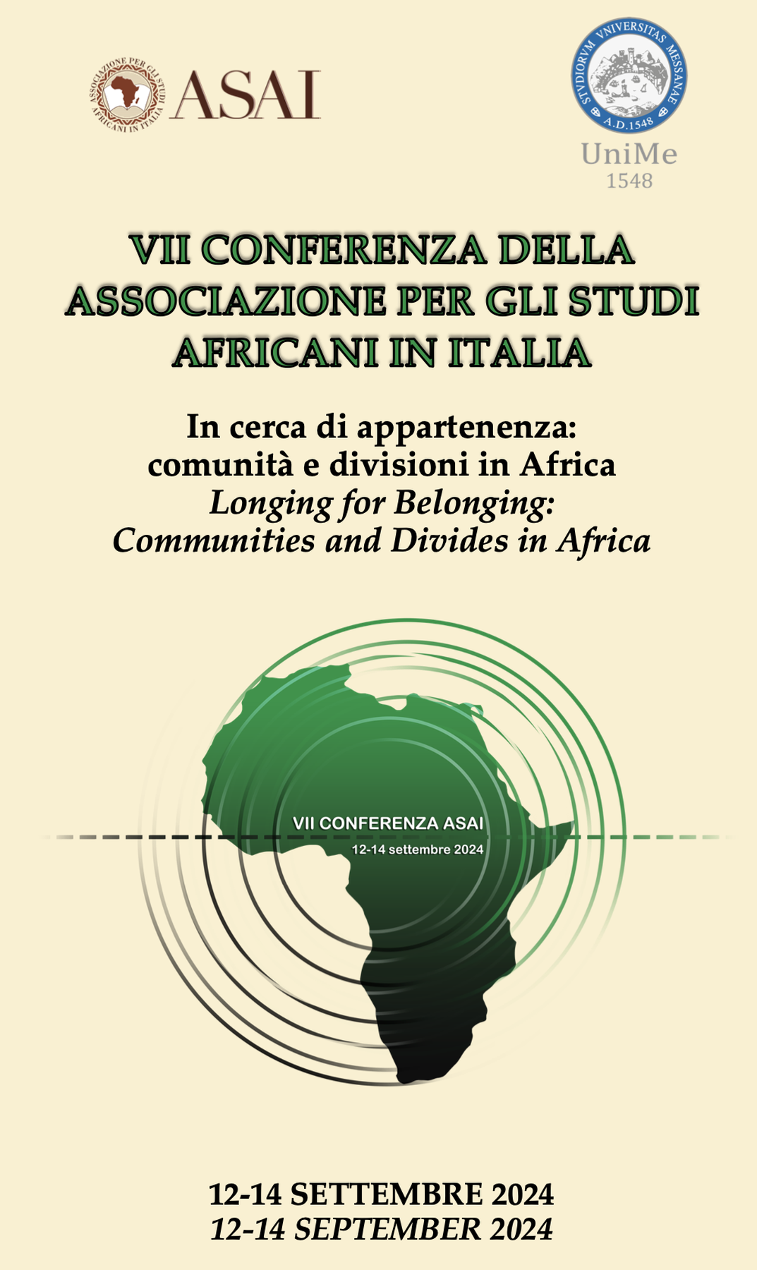 ASAI VII: “Longing for Belonging: Communities and Divides in Africa” ASAI VII: “Longing for Belonging: Communities and Divides in Africa”